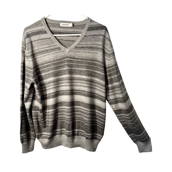 Calvin Klein Other - Calvin Klein Sweater Mens XL Gray Long Sleeve Merino Wool Lightweight Pullover